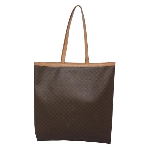CELINE Macadam Canvas Tote Bag Pvc Leather Brown - Picture 3 of 11